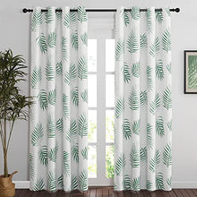 Load image into Gallery viewer, NICETOWN Plant Living Room Curtains 84" Long for Windows, Grommet Top Tropical Window Treatments Curtains Room Darkening for Hall/Villa/Sliding Glass Door, 2 Pieces = 104" Wide, Green Palm