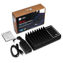 Load image into Gallery viewer, SIIG 90W Smart 10-Port USB Charging Station with Non-Slip Padded Deck and LED Ambient Light for Smartphones, Tablets, and Many Other Compatible USB Powered Devices (Black)