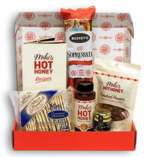 Load image into Gallery viewer, Mike’s Hot Honey Gourmet Gift Basket - Mike's Hot Honey, Artisan Sausage, Candied Nuts, Sea Salt Crackers, Dijon Mustard - Everything but the Cheese