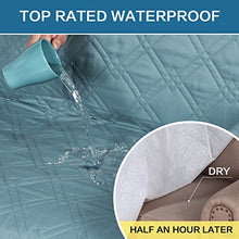 Load image into Gallery viewer, H.VERSAILTEX 100% Waterproof Loveseat Protector Couch Covers for 2 Cushion Couch Loveseat Cover Slipcover for Dogs Furniture Protector with Non-Slip Backing (Small Loveseat Seat Width 46", Smoke Blue)