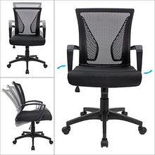 Load image into Gallery viewer, Furmax Office Mid Back Swivel Lumbar Support Desk, Computer Ergonomic Mesh Chair with Armrest (Black)