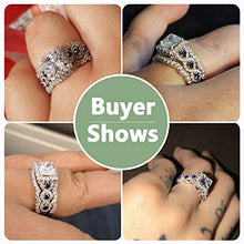 Load image into Gallery viewer, Newshe 2.5CT 925 Sterling Silver CZ Engagements Rings Wedding Bands for Women 3PCS Bridal Rings Sets Cubic Zirconia Princess Promise Rings for her Size 7