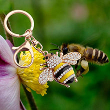 Load image into Gallery viewer, FEELMEM Cute Crystal Yellow Bee Charm Keychain Honeybee Bumble Bee Charm with Lobster Clasp Jewelry Handbag Key Ring Chain Keychain (BEE keychain)
