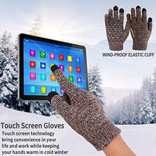 Load image into Gallery viewer, Achiou Winter Warm Touchscreen Gloves for Women Men Knit Wool Lined Texting (Black with White)