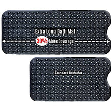 Load image into Gallery viewer, SlipX Solutions Extra Long Bath Tub & Shower Mat 39x16, Wet Floor Non-Slip for Elderly & Kids Bathroom, Longer Than Standard Bathtub Mats, 200 Suction Cups, Drain Holes, Machine Washable, Light Blue