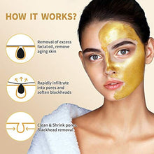Load image into Gallery viewer, Blackhead Remover Mask, 24K Gold Peel Off Mask, Gold Facial Mask Anti-Aging, Deep Cleansing, Reduces Fine Lines& Wrinkles Great for All Skin, With Blackhead Remover Extractor Tools Kit & Mask Brush