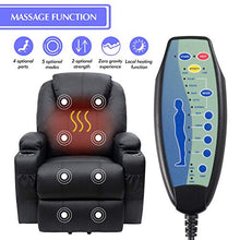 Load image into Gallery viewer, Homall Recliner Chair with Massage Single Living Room Huge Thick Padded Heating Function Sofa Seat, Black