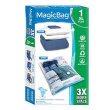 Load image into Gallery viewer, MagicBag Smart Design Instant Space Saver Storage - Flat Extra Large - Airtight Double Zipper - Vacuum Seal - Clothing, Pillows - Home Organization - (1 Bag)