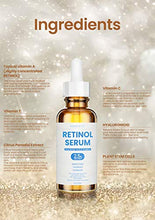 Load image into Gallery viewer, HOPEMATE Natural Facial Retinol Serum with Hyaluronic Acid& Vitamin E, New Skin Treatment Formula, Organic Anti Wrinkle Reducer, Anti Aging Moisturizer, Dark Circles, Scar, Sun Damage Corrector
