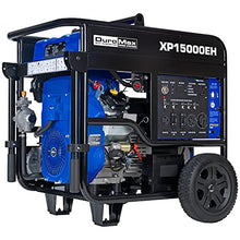 Load image into Gallery viewer, DuroMax XP15000EH Dual Fuel Portable Generator-15000 Watt Gas or Propane Powered Electric Start-Home Back Up & RV Ready, 50 State Approved, Blue and Black
