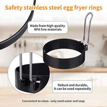 Load image into Gallery viewer, ARTISTORE Egg Ring, Round Egg Pancake Maker Mold, Stainless Steel Non Stick Metal Circle Shaper Mold, Household Kitchen Cooking Tool for Frying McMuffin or Shaping Eggs, Egg Maker Molds 2 Pack