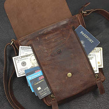 Load image into Gallery viewer, Mou Meraki Genuine Leather Brown Crossbody Purse and Handbags - Crossover Bag Over the Shoulder