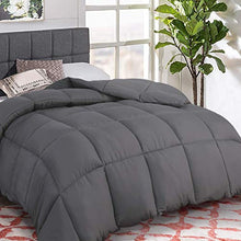 Load image into Gallery viewer, COONP All Season Full Comforter Soft Quilted Duvet Insert with Corner Tabs, Filled with 3D Snow Down Alternative,Winter Warm, Machine Washable-82 x 86 Inches,Grey