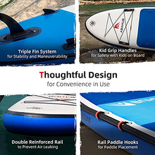 Load image into Gallery viewer, Abahub Inflatable SUP, Wide 10'6" x 34" x 6" iSUP, Blue Standup Paddleboard with Adjustable Carbon Fiber Paddle, Kayak Seat, for Yoga, Paddle Board, Kayaking, Surf, Canoe, Fishing