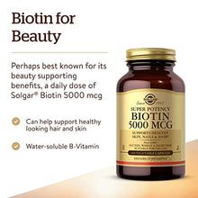 Load image into Gallery viewer, Solgar Biotin 5000 mcg, 100 Veg Caps - Promote Healthy Skin, Nails & Hair - Supports Energy Production, Protein, Carbohydrate & Fat Metabolism - Vitamin B - Non GMO, Vegan, Gluten Free - 100 Servings