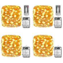 Load image into Gallery viewer, Sterno Home GL40736 50-Count Battery-Powered LED Fairy String 65.6-Feet, Remote Included, 4 Pack, Copper Wire Lights For Indoor and Outdoor Use