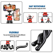 Load image into Gallery viewer, Phone Tripod, Flexible Cell Phone Tripod Adjustable Camera Tripod Stand with Wireless Remote 360° Rotating, Compatible with iPhone Android Phone Camera GoPro for Video Vlogging Streaming Traveling