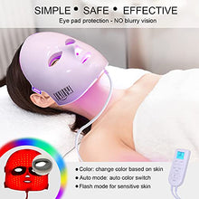 Load image into Gallery viewer, LED Face Mask Light Therapy, NEWKEY LED Facial Skin Care Mask, 7 Colors Red and Blue Light Therapy Mask, Photon LED Mask for Acne Reduction - Dark Spot - Anti Wrinkles