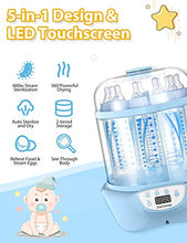 Load image into Gallery viewer, Elechomes Baby Bottle Sterilizer and Dryer, BPA Free 600W Electric Steam Sterilizer, Fit for 8-Ounce Dr Brown Bottle and Easy to Operate