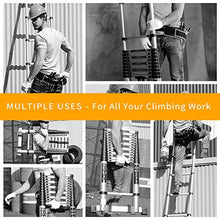 Load image into Gallery viewer, Telescoping Ladder Extension Multi-Purpose 18.5 FT Aluminum Foldable Industrial Compact Loft Ladder Household Daily or Emergency Use Portable Extendable Step Ladders 330 lb Large Loading Capacity