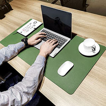 Load image into Gallery viewer, Leather Desk Pad Protector,Mouse Pad,Office Desk Mat, Non-Slip PU Leather Desk Blotter,Laptop Desk Pad,Waterproof Desk Writing Pad for Office and Home (31.5" x 15.7",Olive Green)