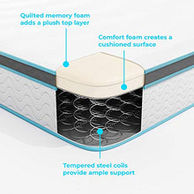 Load image into Gallery viewer, Linenspa 12 Inch Memory Hybrid Plush-Individually Encased Coils-Edge Support-Quilted Foam Cover Mattress, Twin, White