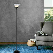 Load image into Gallery viewer, Floor Lamp by Light Accents - Mary Floor Lamp for Living Rooms - Standing lamp - Pole Light - Torchiere Floor Lamp - Bedroom Floor Lamp - Torch Lamps Bright Reading Light with White Shade - Black