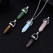 Load image into Gallery viewer, 5pcs Crystal Necklace Hexagonal Pendant Gemstone Chakra Healing Crystal Necklace