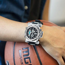 Load image into Gallery viewer, SIBOSUN Sport Watch Digital Wrist Large Face Waterproof Military LED Stopwatch SIBOSUN Men Japanese Quartz Alarm Date Silver