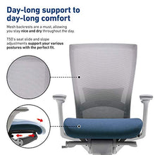 Load image into Gallery viewer, SIDIZ T50 Highly Adjustable Ergonomic Office Chair (TNB500LDA): Advanced Mechanism for Customization/Extreme Comfort, Ventilated Mesh Back, Lumbar Support, 3D Arms, Seat Slide/Slope (Blue)
