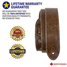 Load image into Gallery viewer, Perri’s Leathers Ltd. - Guitar Strap - Deluxe Italian Leather - Chestnut - Adjustable - For Acoustic / Bass / Electric Guitars - Made in Canada (JW-G7LE-IT68)