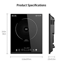 Load image into Gallery viewer, Portable Induction Cooktop, iSiLER 1800W Sensor Touch Electric Induction Cooker Cooktop with Kids Safety Lock, 18 Power 17 Temperature Setting Countertop Burner with Timer