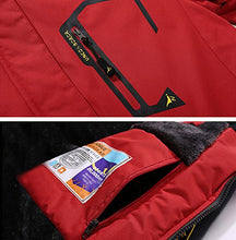 Load image into Gallery viewer, AbelWay Women's Outdoor Mountain Waterproof Windproof Fleece Ski Hooded Jacket Rain Coat(Black,S)