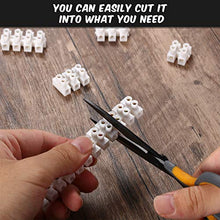 Load image into Gallery viewer, 10 Pieces White Terminal Blocks 12-Position Terminal Strip Dual Row Screw Terminals Electric Wire Connector 4 mm² Wire Gauge, 20Amp 380V