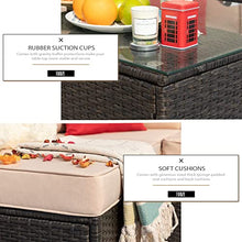 Load image into Gallery viewer, Tuoze 5 Pieces Patio Furniture Sectional Outdoor PE Rattan Wicker Lawn Conversation Cushioned Garden Sofa Set with Glass Coffee Table (Beige)