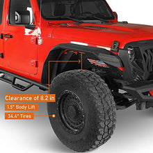 Load image into Gallery viewer, Hooke Road JL/JT Rugged Front Fender Flares for 2018-2023 Jeep Wrangler JL & Gladiator JT (2PCS Flat Steel Fenders)