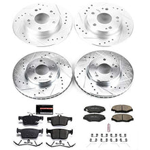 Load image into Gallery viewer, Power Stop K7574 Front and Rear Z23 Carbon Fiber Brake Pads with Drilled & Slotted Brake Rotors Kit