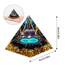Load image into Gallery viewer, MXiiXM Orgone Pyramid for Positive Energy, Amethyst Crystal Ball Orgone Pyramid, Protection Crystals Energy Generator for Stress Reduce Healing Meditation Attract Wealth Lucky (Seed of Life)