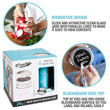 Load image into Gallery viewer, Masontops Multi-Use Wide Mouth Mason Jars - Large 24 Oz Jar Size -13 Piece Set - 4 Pack of Glass Jars & Blackboard Lids
