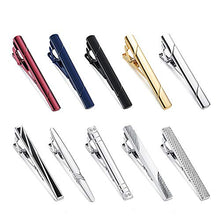 Load image into Gallery viewer, Finrezio 10PCS Tie Clips Set for Men Tie Bar Clip Black for Regular Ties Necktie Wedding Business Clips with Gift Box