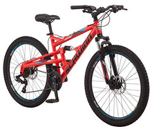 Load image into Gallery viewer, Schwinn Protocol 1.0 Dual-Suspension Mountain Bike with Aluminum Frame, 26-Inch Wheels, Red/Blue (S2756AAZ)