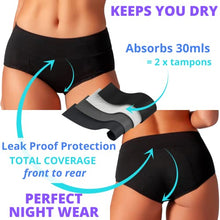 Load image into Gallery viewer, Bambody Absorbent Panty: Period Panties/Maternity & Postpartum Underwear (LARGE, 3 PACK (BLACK))