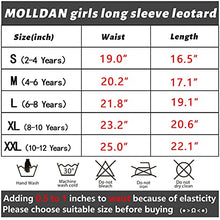 Load image into Gallery viewer, MOLLDAN Girls Long Sleeve Ballet Leotards Crisscross Straps Back Dance Tops(2QT5028-06-L)