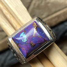 Load image into Gallery viewer, Gorgeous Purple Copper Turquoise 925 Sterling Silver Men's Ring Size 8.75, 9, 9.75, 10, 10.75, 11, 11.25, 11.75, 12, 12.25, 12.75, 13, 13.25, 13.75, 14