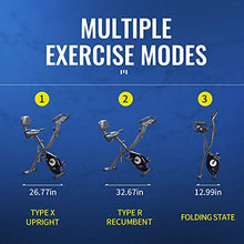 Load image into Gallery viewer, leikefitness LEIKE X Bike Ultra-Quiet Folding Exercise Bike, Magnetic Upright Bicycle with Heart Rate,LCD Monitor and easy to assemble 2200 (BLUE)