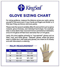 Load image into Gallery viewer, KingSeal Size MEDIUM Latex General Purpose Gloves, Powder Free, 4 mil, Non-Medical Uses Only - 1 Box of 100 Gloves By Weight