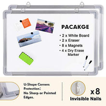Load image into Gallery viewer, Whiteboard, GALSOAR 48x36 Inches 2PCs Large Size Wall-Mounted Aluminum Frame Dry Erase Boards, White Board with Invisible Nails for Office, Classroom, Home
