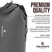 Load image into Gallery viewer, Top Load Canvas Duffel Bag -Grey 34x20" - Military and Army Cargo Style Carryall Duffle – Extra Large College Student, Backpacking, Travel and Storage Shoulder Bag