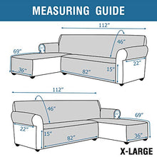 Load image into Gallery viewer, H.VERSAILTEX Sofa Covers L Shape Couch Covers for Sectional Sofa Chaise Lounge Sofa Cover Slipcovers Furniture Protector for Dogs Pets, Non Slip with Straps (X-Large, Reversible Smoke Blue/Smoke Blue)