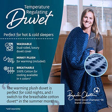 Load image into Gallery viewer, Quility Premium Adult Weighted Blanket & Removable Cover - 20 lbs - 60"x80" - for Individual Between 190-240 lbs - Full Size Bed - Premium Glass Beads - Cotton/Minky - Grey/Navy Blue Color